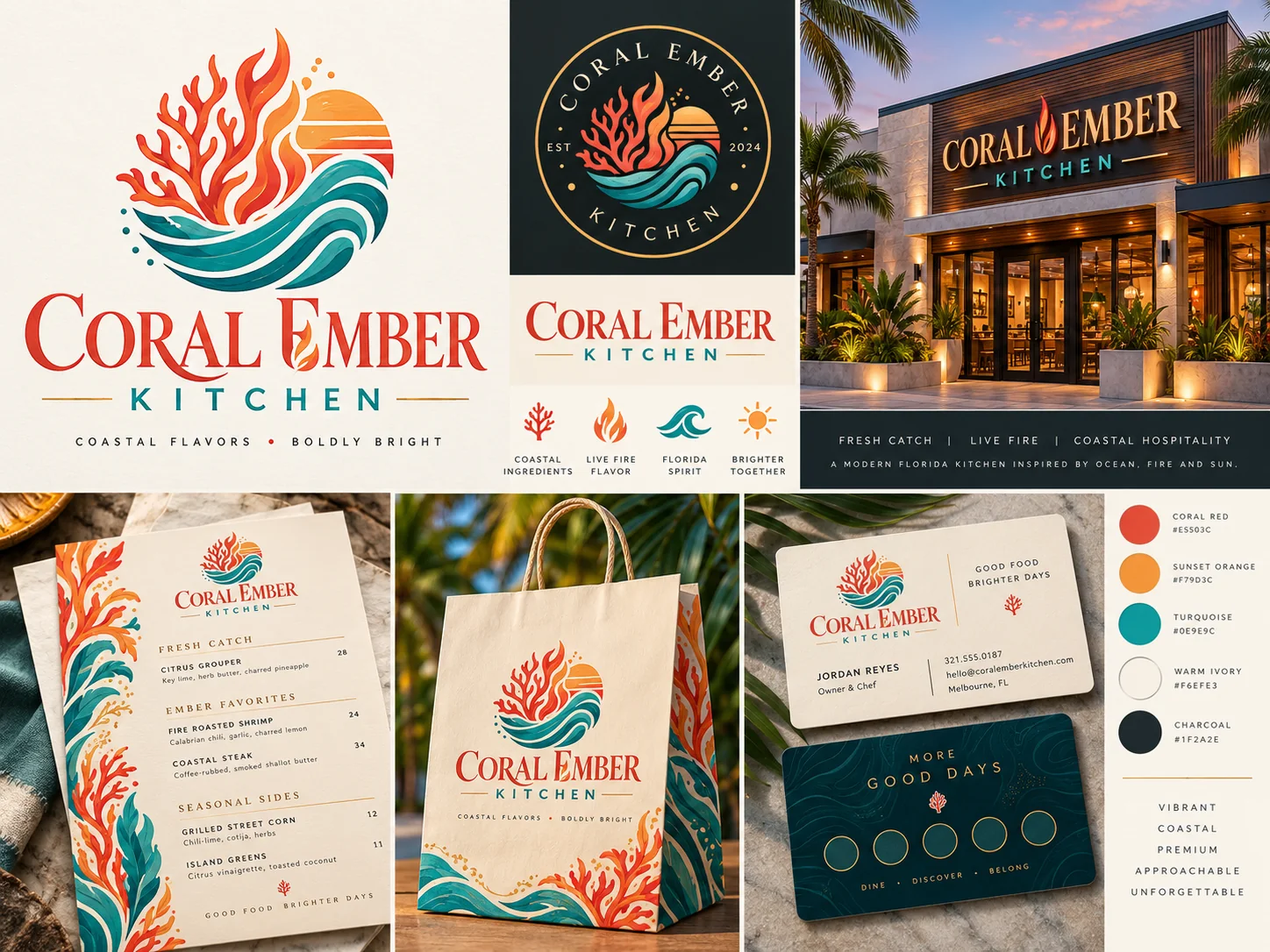 Coral Ember Kitchen — Restaurant / Hospitality branding showcase
