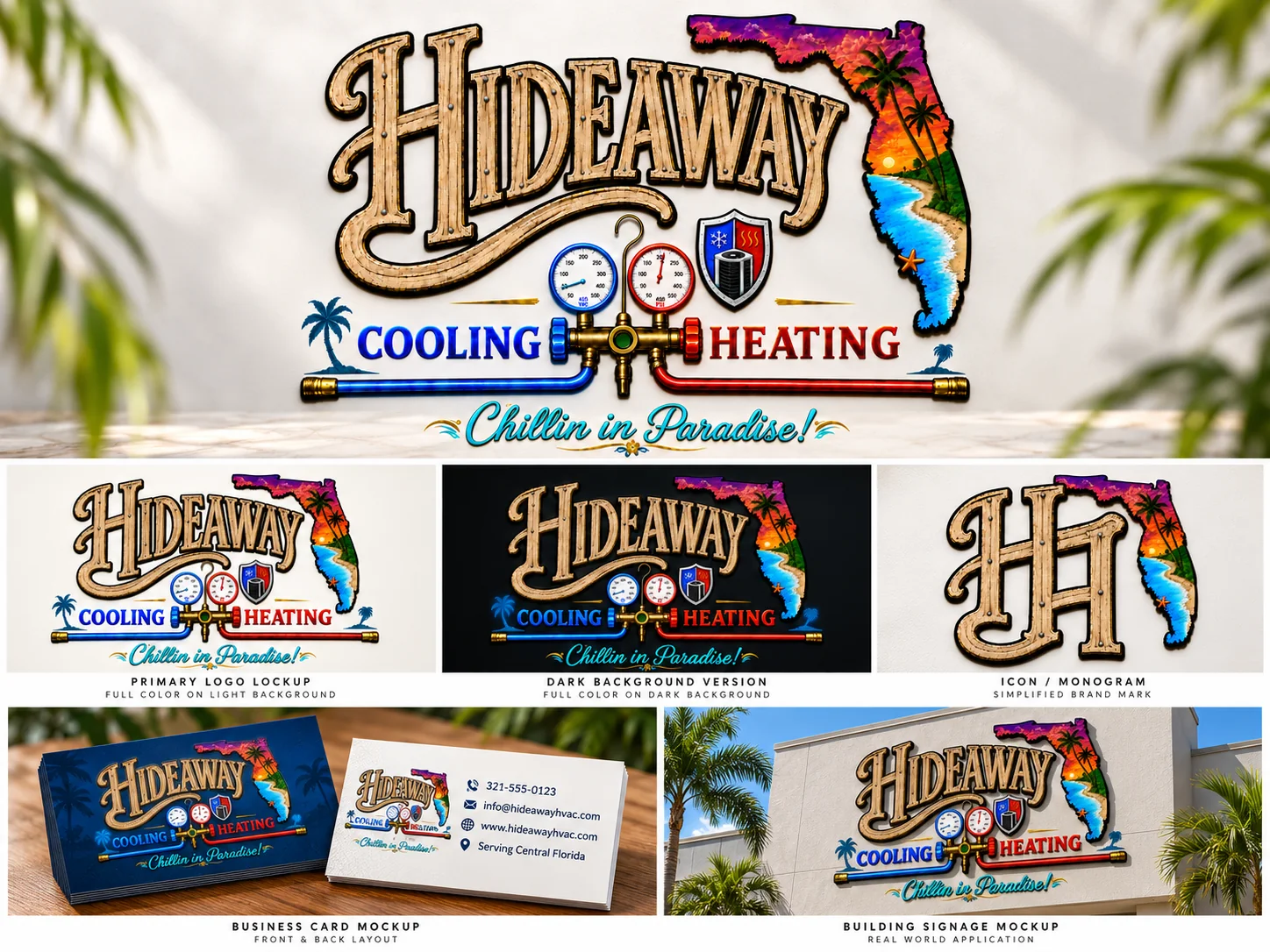 Hideaway Cooling & Heating — HVAC / Trade Brand branding showcase